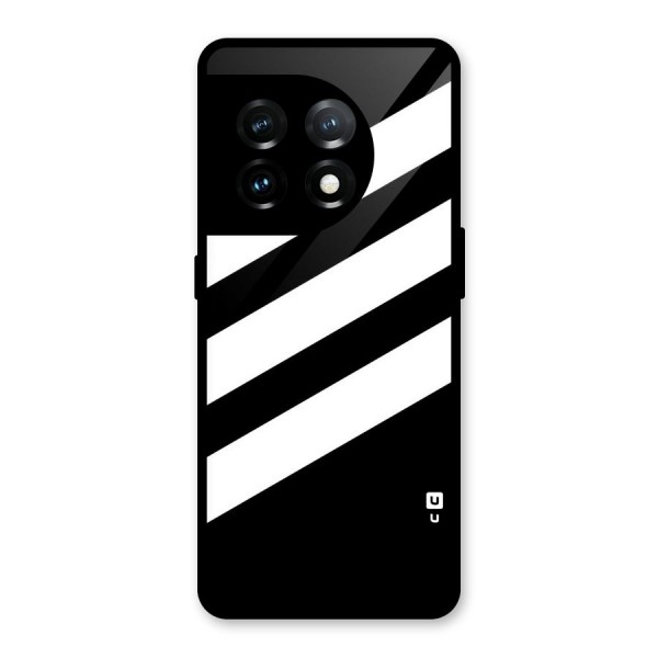 Diagonal Classic Stripes Glass Back Case for OnePlus 11