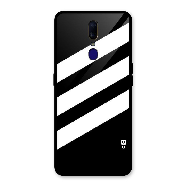 Diagonal Classic Stripes Glass Back Case for Oppo F11