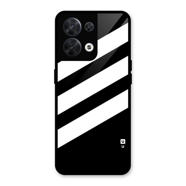 Diagonal Classic Stripes Glass Back Case for Oppo Reno8 5G