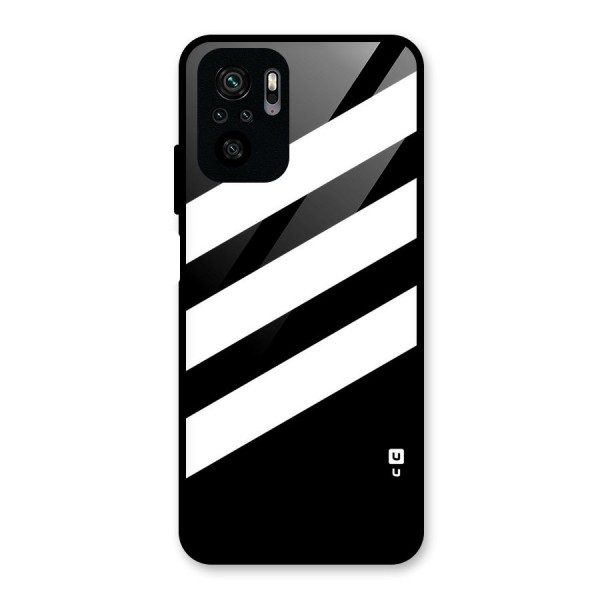 Diagonal Classic Stripes Glass Back Case for Redmi Note 10