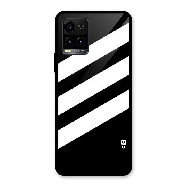 Diagonal Classic Stripes Glass Back Case for Vivo Y21G