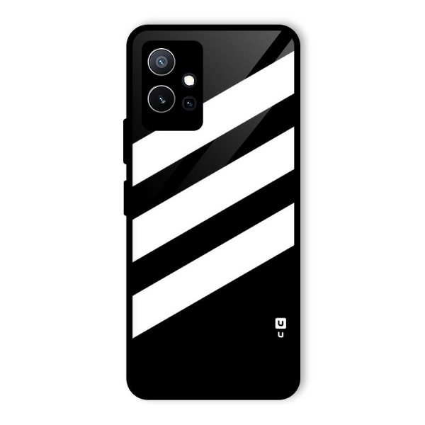 Diagonal Classic Stripes Glass Back Case for Vivo iQOO Z6