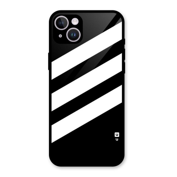 Diagonal Classic Stripes Glass Back Case for iPhone 14 Plus