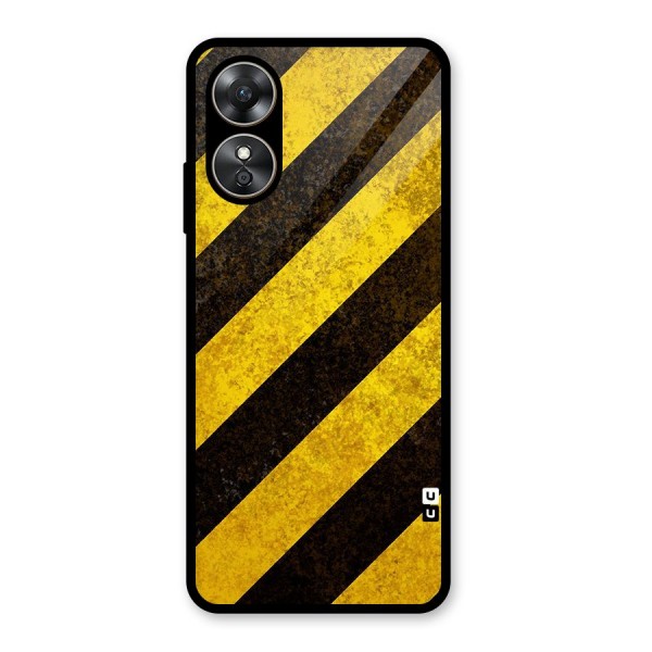 Diagonal Road Pattern Glass Back Case for Oppo A17