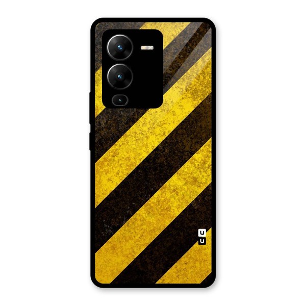 Diagonal Road Pattern Glass Back Case for Vivo V25 Pro