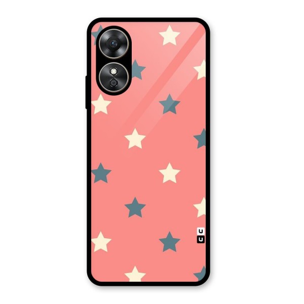 Diagonal Stars Glass Back Case for Oppo A17