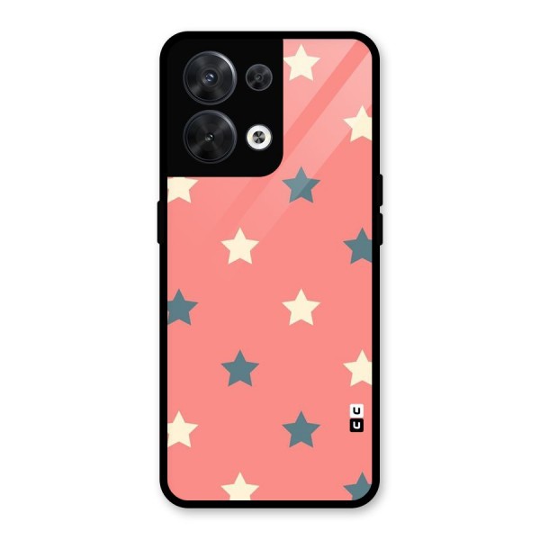 Diagonal Stars Glass Back Case for Oppo Reno8 5G