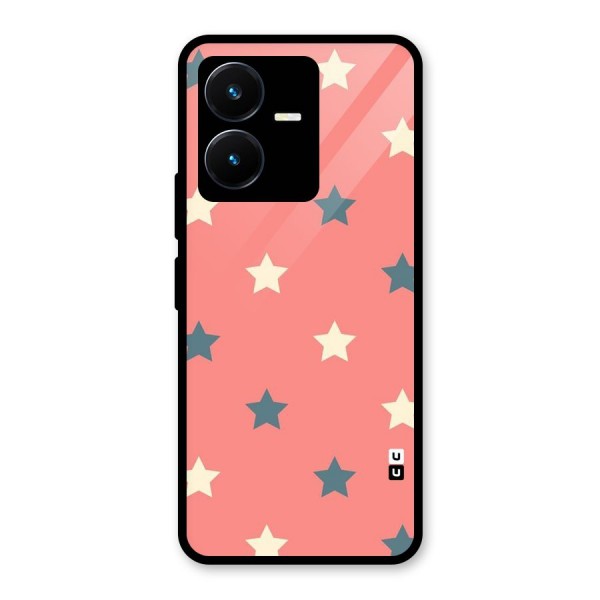 Diagonal Stars Glass Back Case for Vivo Y22