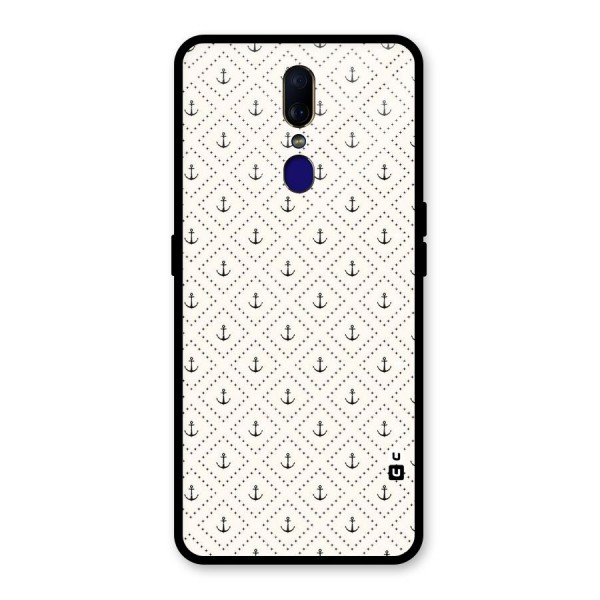 Diamond Anchor Design Glass Back Case for Oppo F11