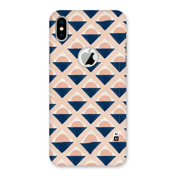 Diamond Circle Pattern Back Case for iPhone XS Logo Cut