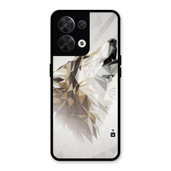 Diamond Wolf Glass Back Case for Oppo Reno8 5G