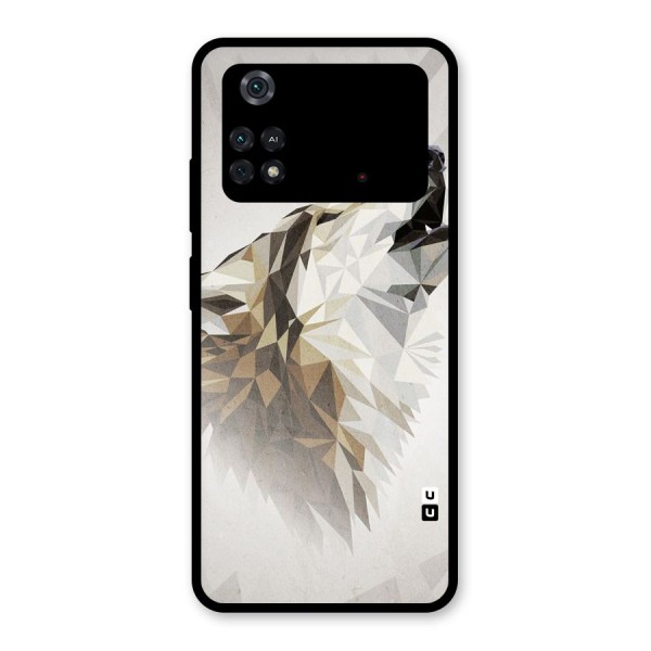 Diamond Wolf Glass Back Case for Poco M4 Pro 4G