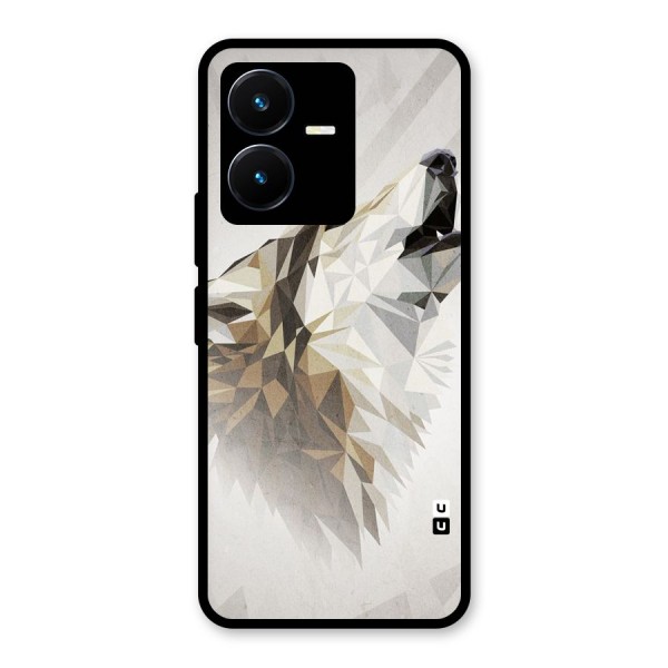 Diamond Wolf Glass Back Case for Vivo Y22