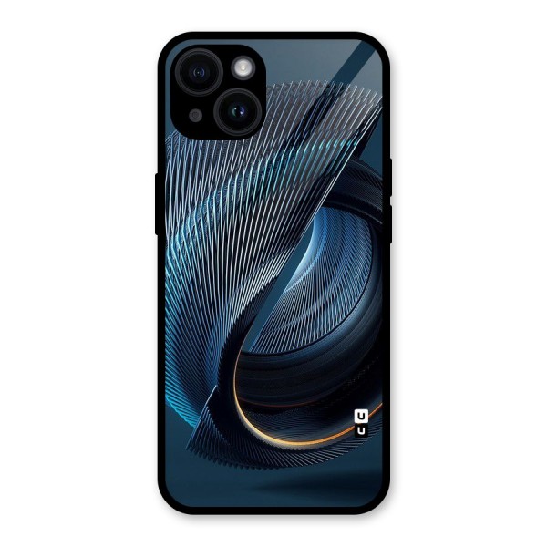 Digital Circle Pattern Glass Back Case for iPhone 14