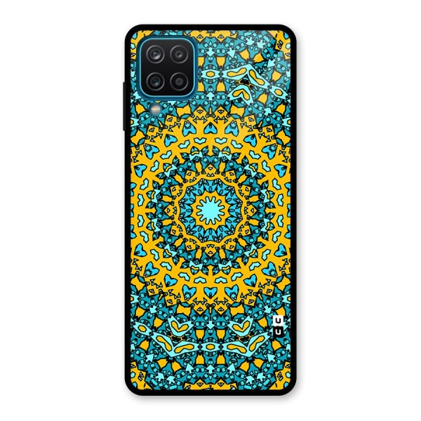 Digital Mandala Art Glass Back Case for Galaxy A12