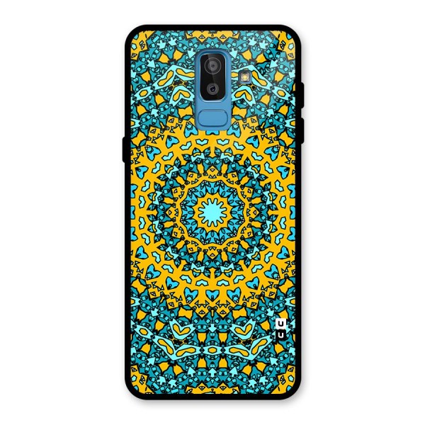 Digital Mandala Art Glass Back Case for Galaxy J8