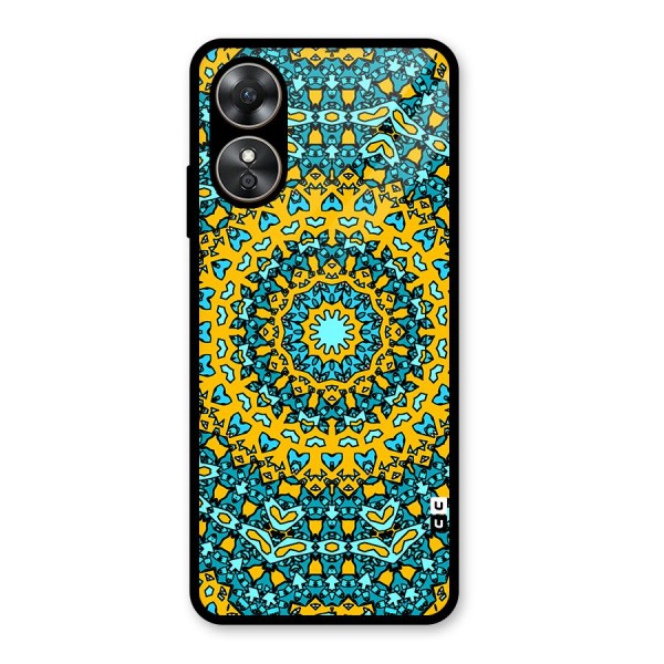 Digital Mandala Art Glass Back Case for Oppo A17