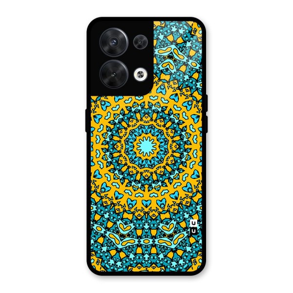 Digital Mandala Art Glass Back Case for Oppo Reno8 5G