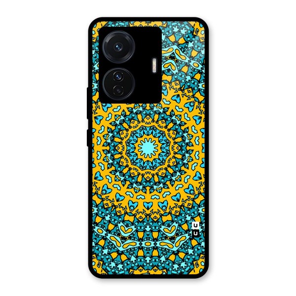 Digital Mandala Art Glass Back Case for Vivo T1 Pro