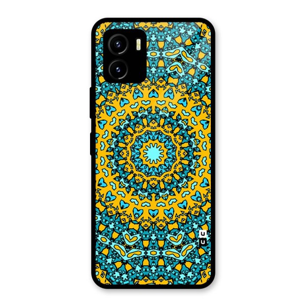 Digital Mandala Art Glass Back Case for Vivo Y15s