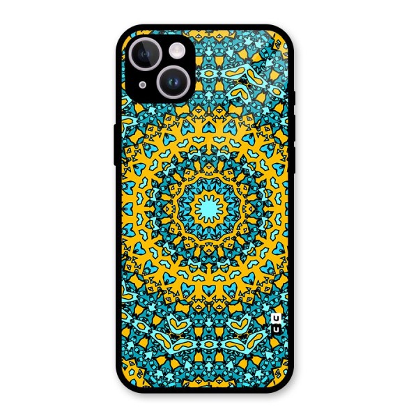 Digital Mandala Art Glass Back Case for iPhone 14 Plus