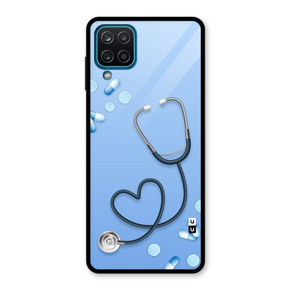 Doctors Stethoscope Glass Back Case for Galaxy A12