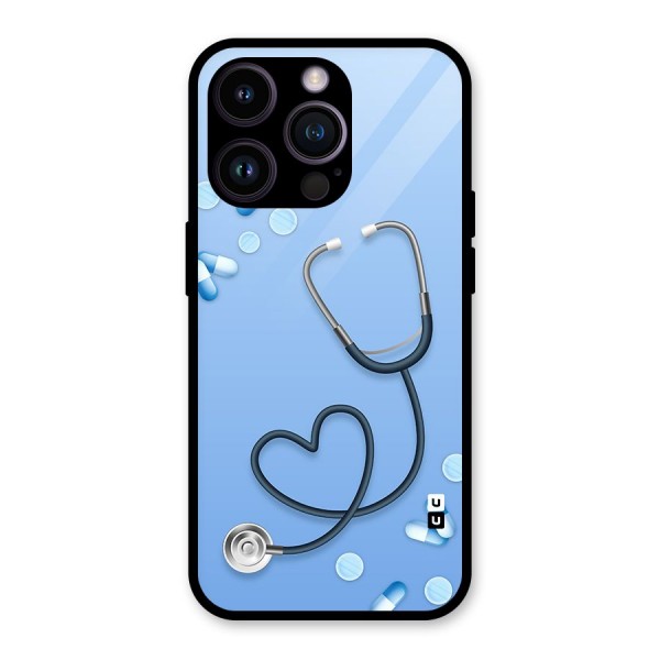 Doctors Stethoscope Glass Back Case for iPhone 14 Pro