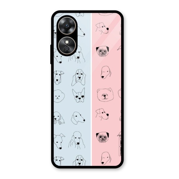 Dog Cat And Cow Glass Back Case for Oppo A17