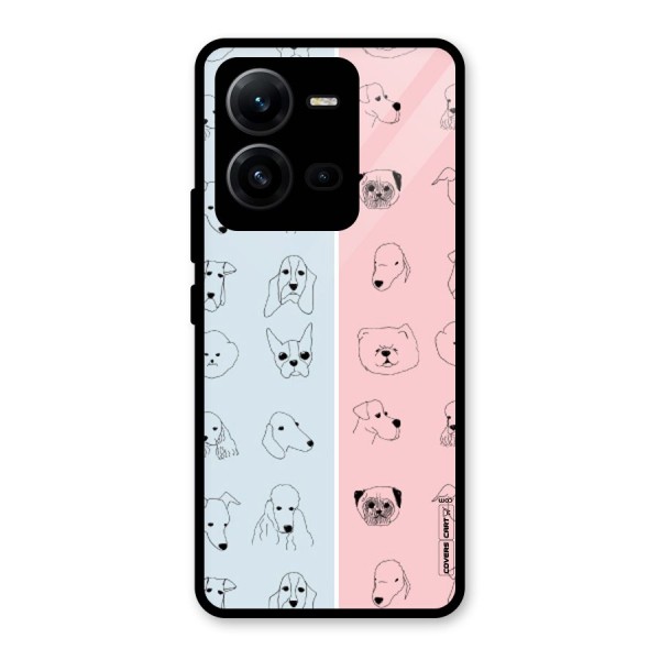 Dog Cat And Cow Glass Back Case for Vivo V25