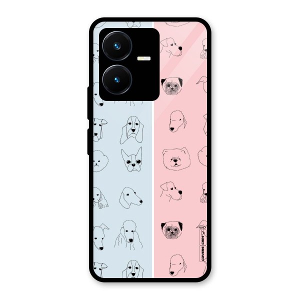 Dog Cat And Cow Glass Back Case for Vivo Y22