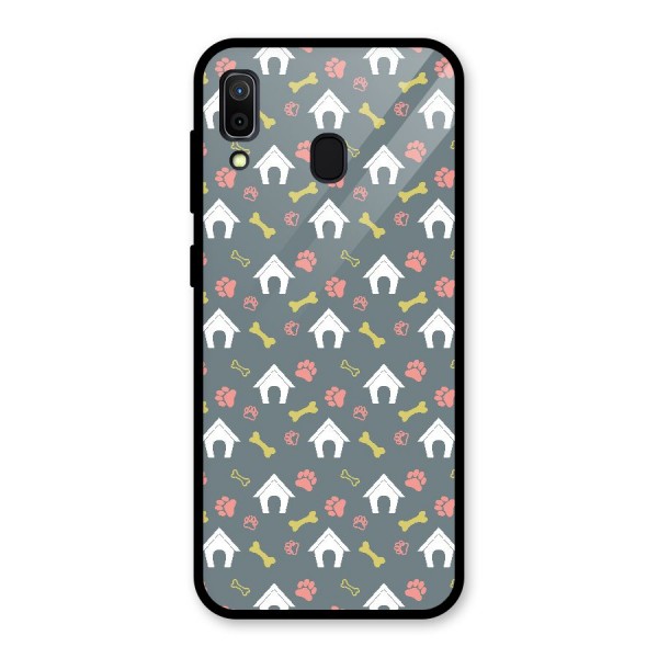 Dog Pattern Glass Back Case for Galaxy A30