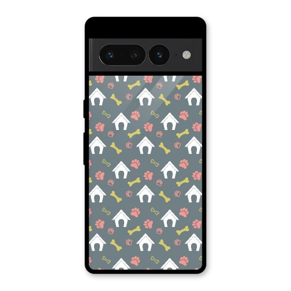 Dog Pattern Glass Back Case for Google Pixel 7 Pro