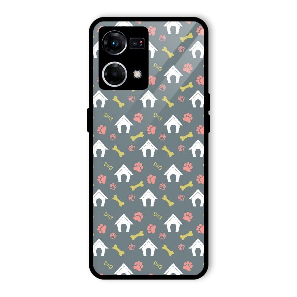 Dog Pattern Glass Back Case for Oppo F21s Pro 4G