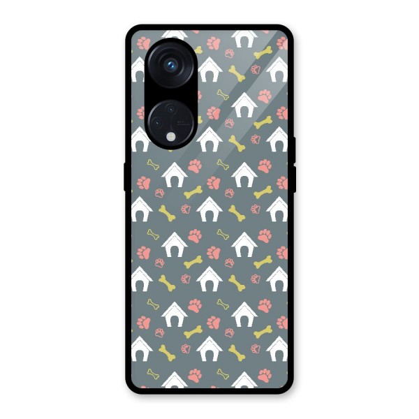 Dog Pattern Glass Back Case for Reno8 T 5G