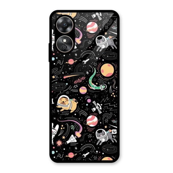 Dog Planetarium Glass Back Case for Oppo A17