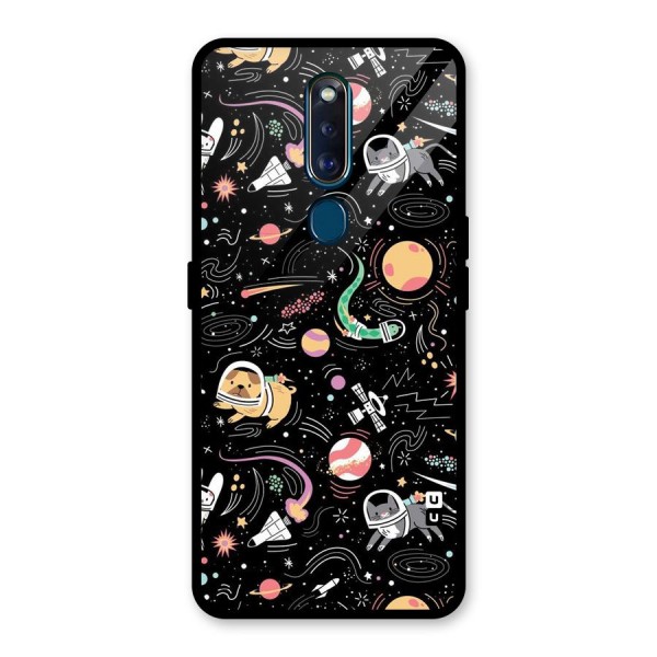 Dog Planetarium Glass Back Case for Oppo F11 Pro