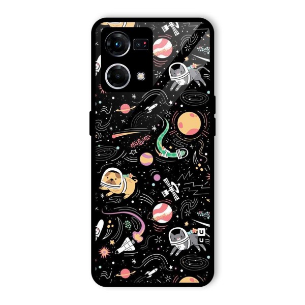 Dog Planetarium Glass Back Case for Oppo F21s Pro 4G