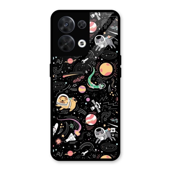 Dog Planetarium Glass Back Case for Oppo Reno8 5G