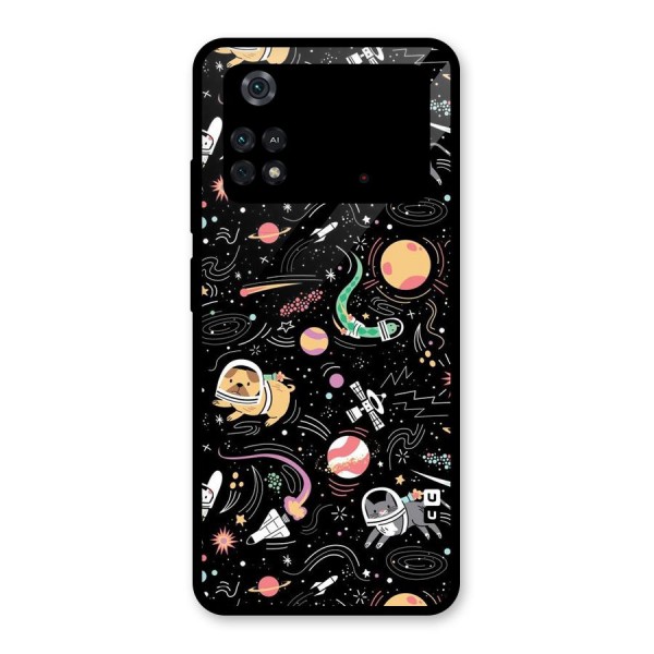 Dog Planetarium Glass Back Case for Poco M4 Pro 4G