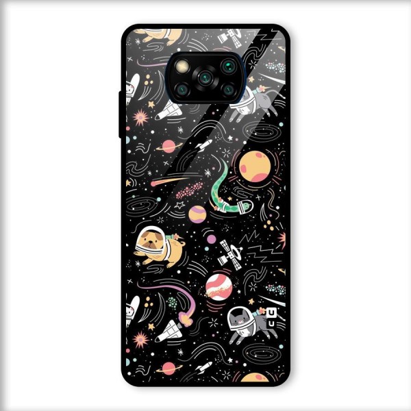 Dog Planetarium Glass Back Case for Poco X3