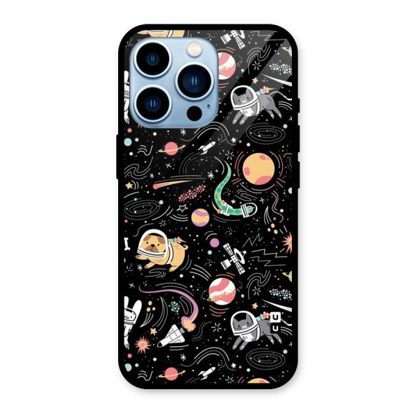 Dog Planetarium Glass Back Case for iPhone 13 Pro