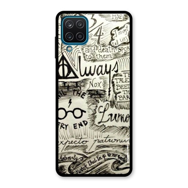 Doodle Art Glass Back Case for Galaxy A12