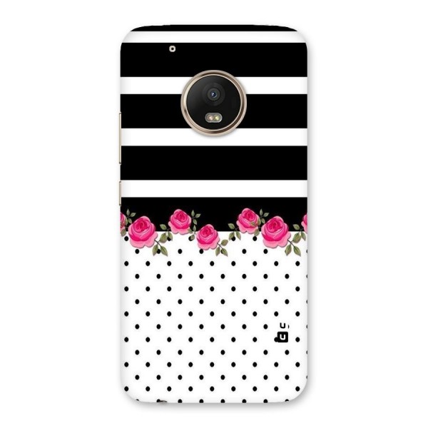 Dots Roses Stripes Back Case for Moto G5 Plus