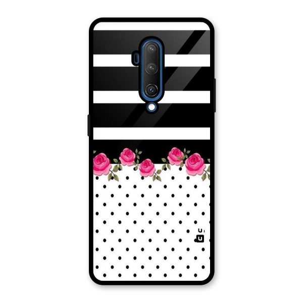 Dots Roses Stripes Glass Back Case for OnePlus 7T Pro