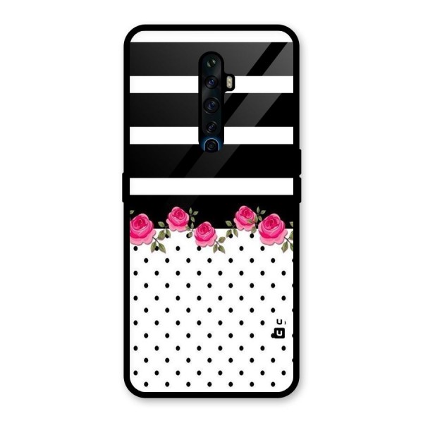 Dots Roses Stripes Glass Back Case for Oppo Reno2 Z