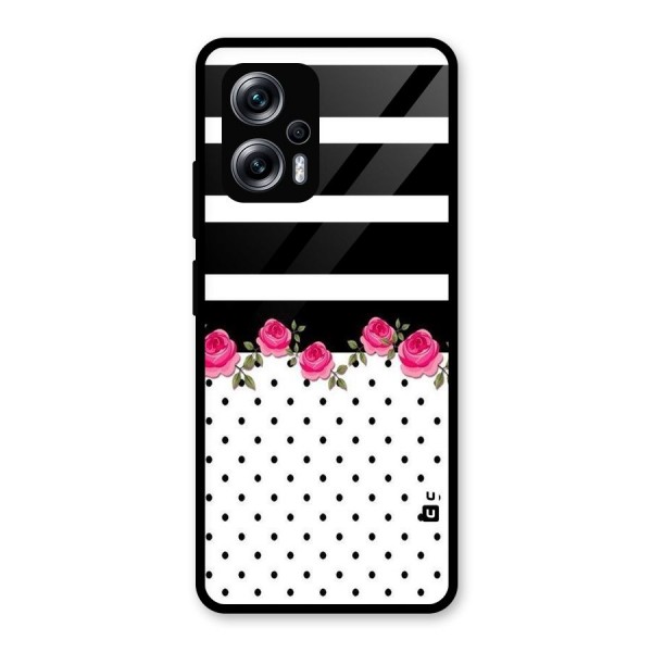 Dots Roses Stripes Glass Back Case for Redmi K50i