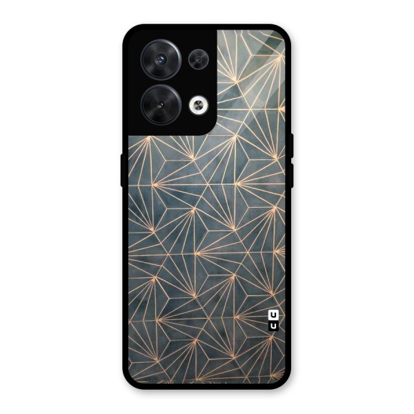 Dotted Lines Pattern Glass Back Case for Oppo Reno8 5G