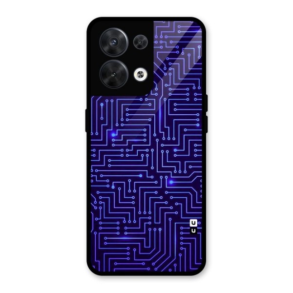 Dotting Lines Glass Back Case for Oppo Reno8 5G