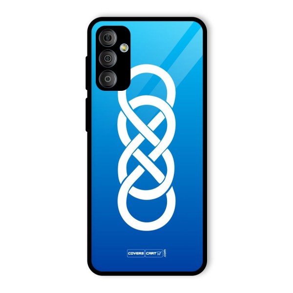 Double Infinity Blue Glass Back Case for Galaxy F23