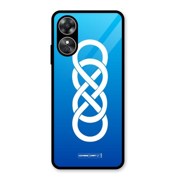 Double Infinity Blue Glass Back Case for Oppo A17